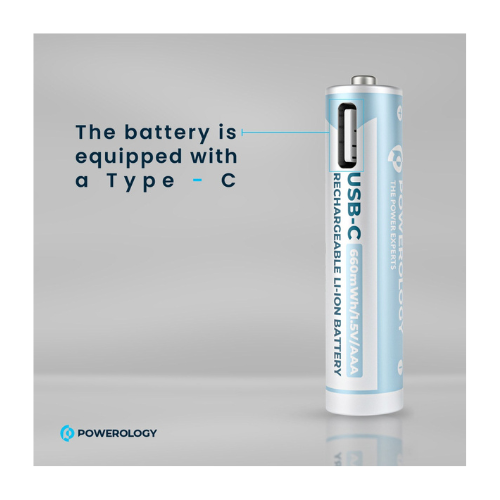 Powerology AAA USB C Rechargeable Lithium Battery — image 3