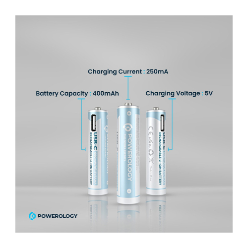 Powerology AAA USB C Rechargeable Lithium Battery — image 2