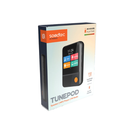 Porodo Soundtec TUNEPOD Speaker MP3 player FM Radio - Black — image 2