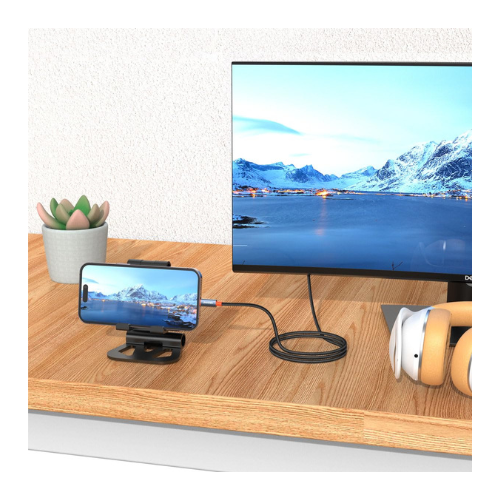 PORODO WOVEN TYPE C TO HDMI Cable 2M  PD-CBL0016-BK — image 3