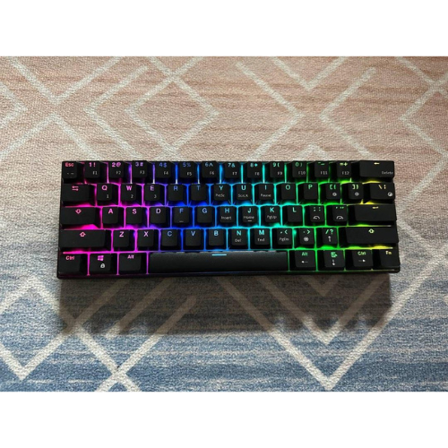 Royal Kludge RK 61 mini black mechanical keyboard-blue switch- wired and bluetooth and arabic english — image 1