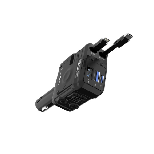 Porodo 66W Car Charger Lightning & Type-C - Black — image 2