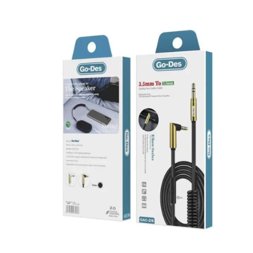 Go-Des GAC-216 3.5mm To 3.5mm Spring AUX Audio Cable — image 2