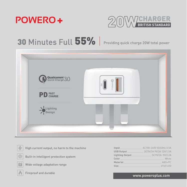 Powero+ 20W Fast Wall Charger — image 2
