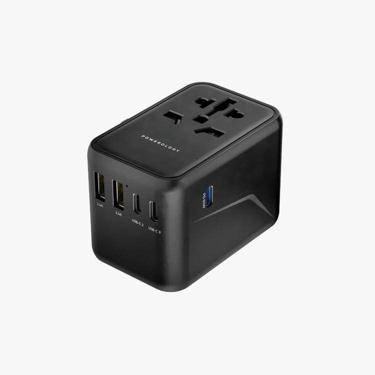 Powerology 65W PD Universal Multi-Port Travel Adapter with Triple USB-C Output — image 2