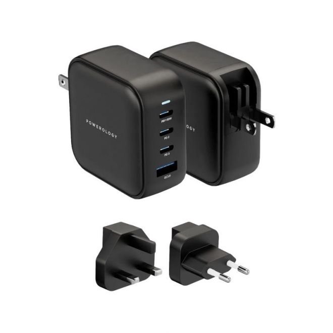Powerology 3 Port PD +1QC3.0 GaN Wall Charger 100W — image 1