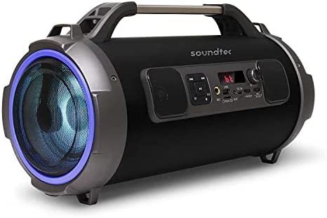 Porodo Portable Bluetooth Speaker Soundtec Adventure Portable Outdoor Speaker 24W Speaker Power with 2.5 Hours Playtime RGB Lighting System Supporting FM Radio AUX Connector Micro SD — image 2