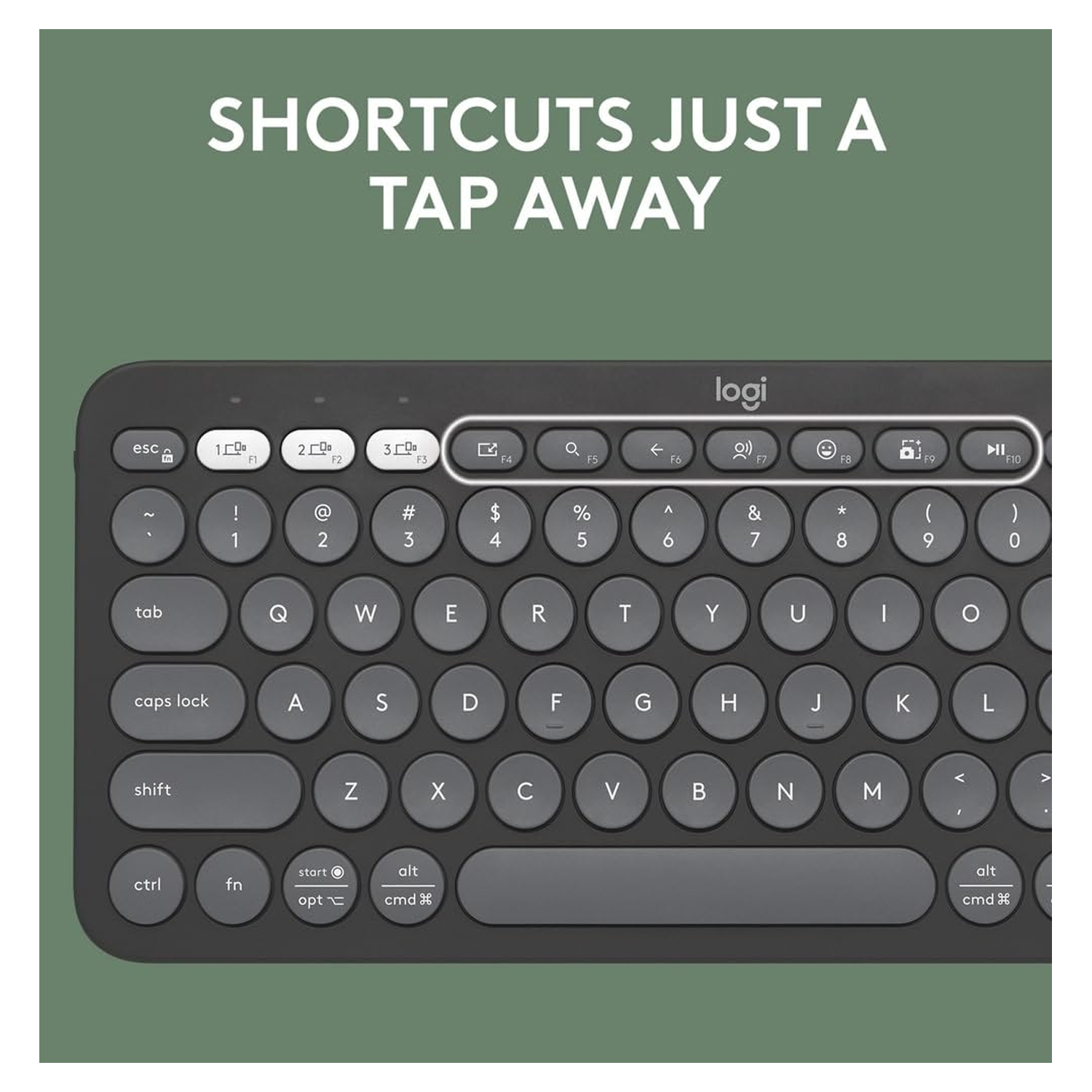 Logitech PEBBLE KEYS 2 K380s – Slim, Minimalist Bluetooth Keyboard – Black — image 3