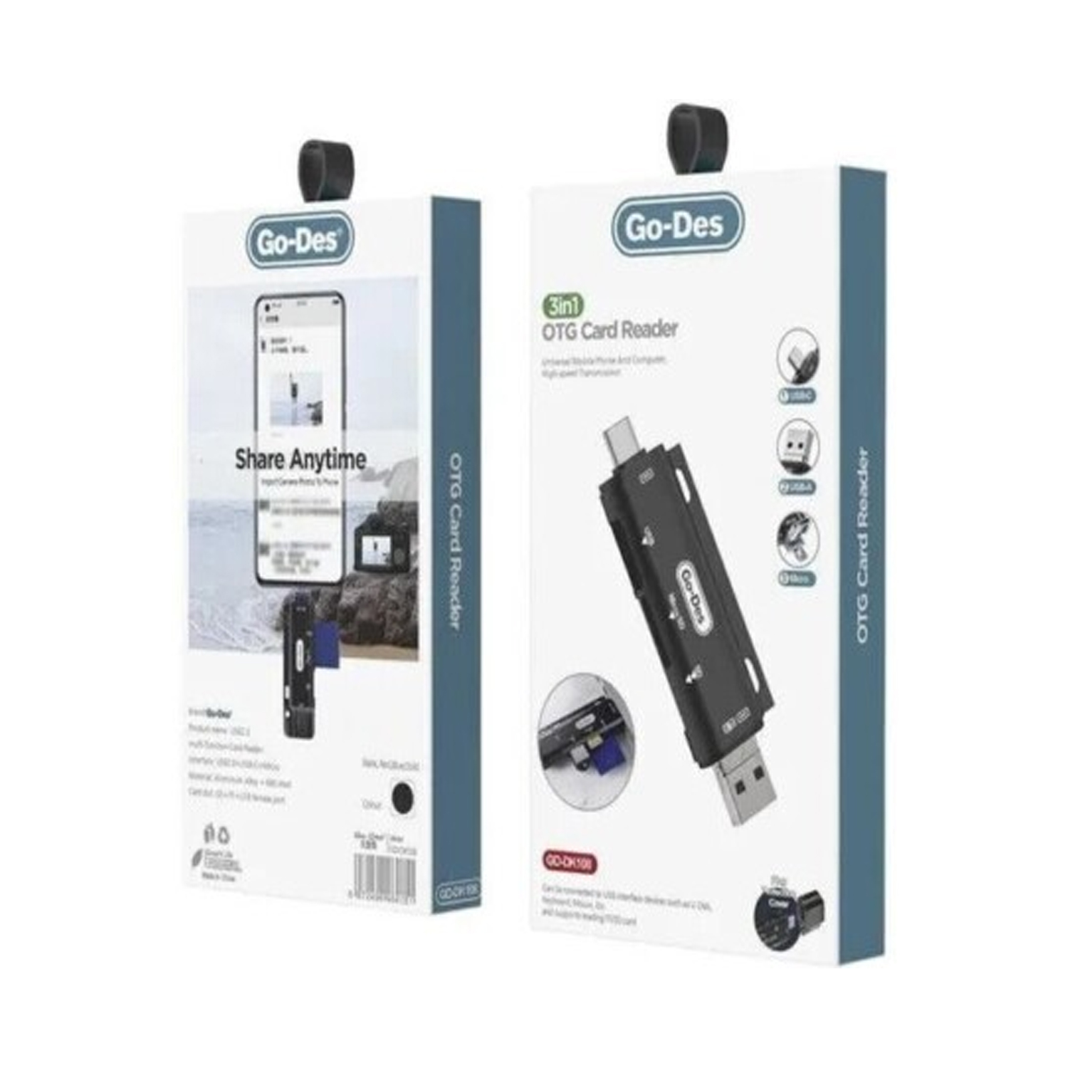 Go Des GD-DK108 3 In 1 Type-C Input Otg Memory Card Reader — image 3