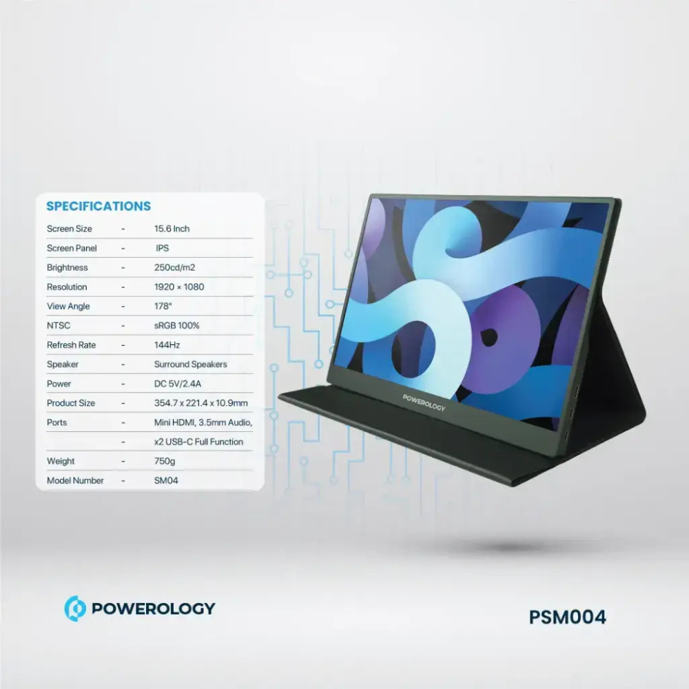 POWEROLOGY 15.6" Ultra Slim Portable Monitor 1080P FULL HD — image 2