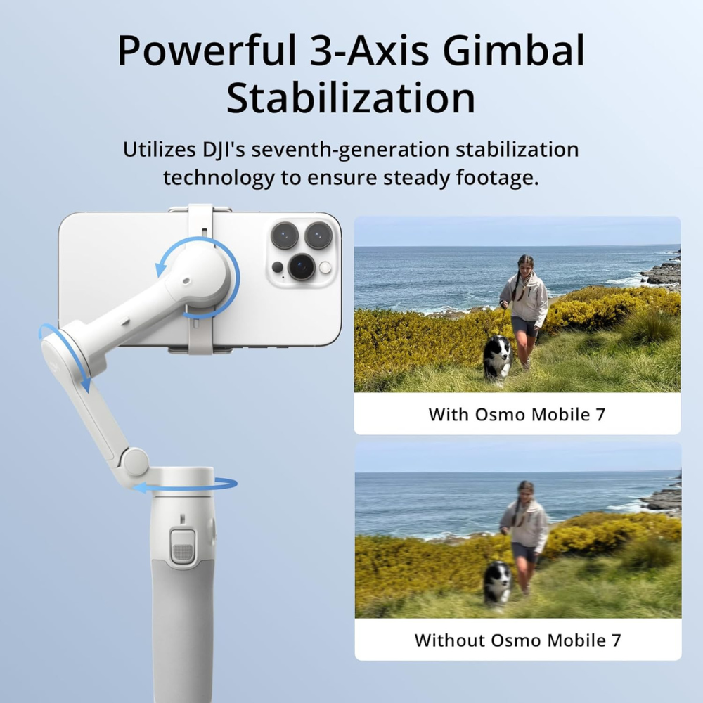 DJI Osmo Mobile 7 Gimbal Stabilizer for iPhone, Android, Built-in Tripod, Ultra-Light, Comfortable Grip — image 4