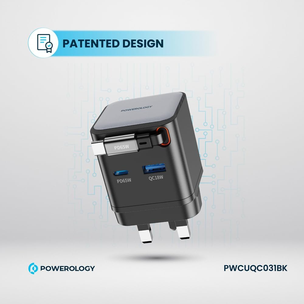 Powerology  PWC031 Dual Port Gan Charger 65W Black — image 3