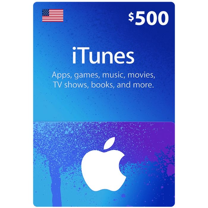 iTunes USA $500 Gift Card ITunesUSA500 Official Digital Value — image 1