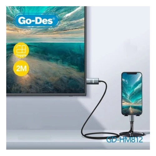 GO DES GD-HM812 HDTTV Cable Lightning TO HDMI 2M Cable — image 3