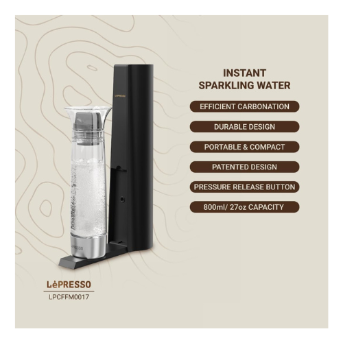 Lepresso Carbonator Instant Sparkling Water Black LPCFFM0017 Fresh Drinks — image 2