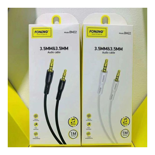 Foneng AUX 3.5 mm Male to Male BM22 AUX Audio cable 3.5mm connector Reliable Connectivity — image 2