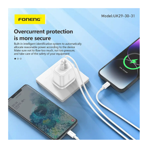Foneng UK30 PD 20W Fast Charger With USB C TO Lightning Cable Fast Charging — image 3