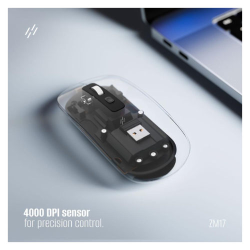 Heatz ZM17 Transparent Dual mode Wireless Bluetooth Charging Mouse — image 2