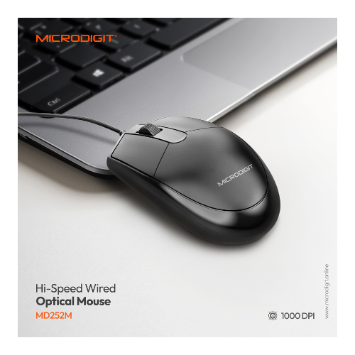 Microdigit MD253M Optical Wired Mouse Precise Control — image 2