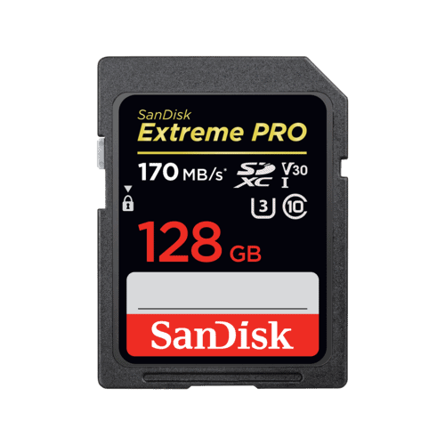 SanDisk Extreme Pro 128GB 170MB/s SDXC UHIS I Memory Card (SDSDXXY-128G-GN4IN) — image 1