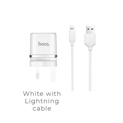 Hoco Smart Dual Ports Charger Set With Lightning Cable 2.4 A — image 2