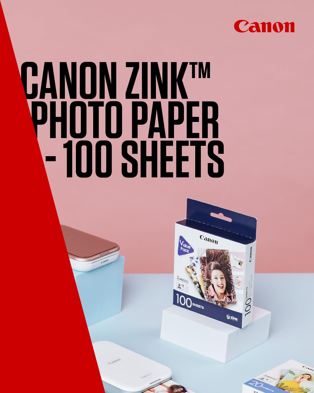 Canon Zoemini Zink Photo Paper 100 Sheets Value Pack — image 2
