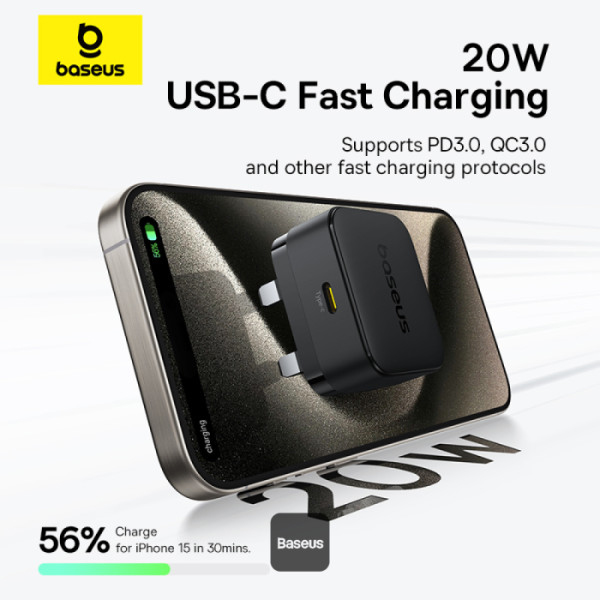 Baseus 20W PD Palm Fast Charger with USB C to Lightning Cable — image 4