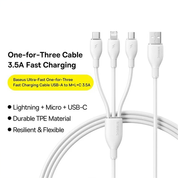 Baseus Ultra Fast USB A to USB C-M-L Cable 1.3M — image 2