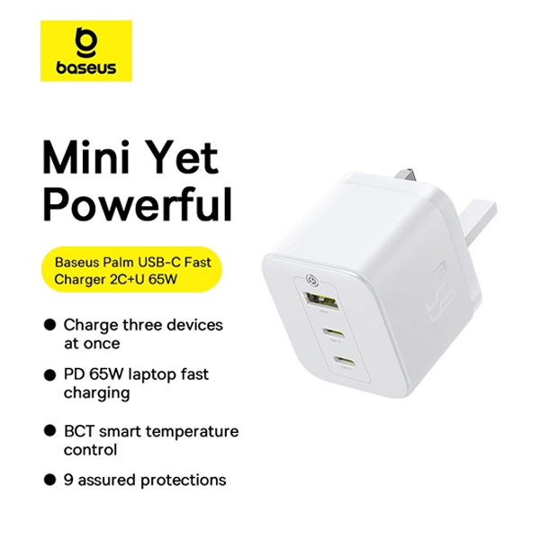 Baseus 65W PD Palm Fast Charger with USB C to Usc C Cable — image 3