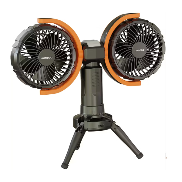Porodo Lifestyle Dual-Head Oscillating Fan - Black — image 1