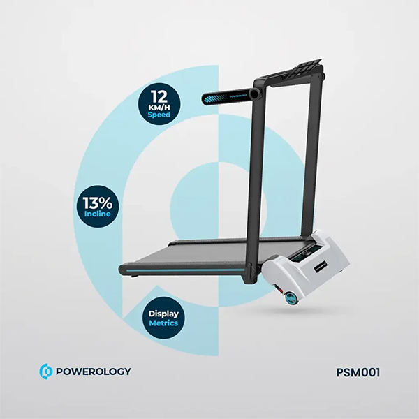 Powerology Treadmill with 5-Level Electric Incline and Handrail — image 4