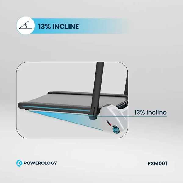 Powerology Treadmill with 5-Level Electric Incline and Handrail — image 3
