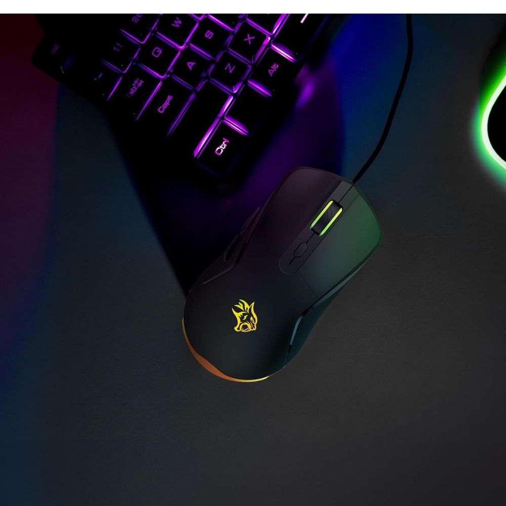 Porodo Gaming Mouse 7200 DPI RGB Lights 1.5M Braided Cable — image 3
