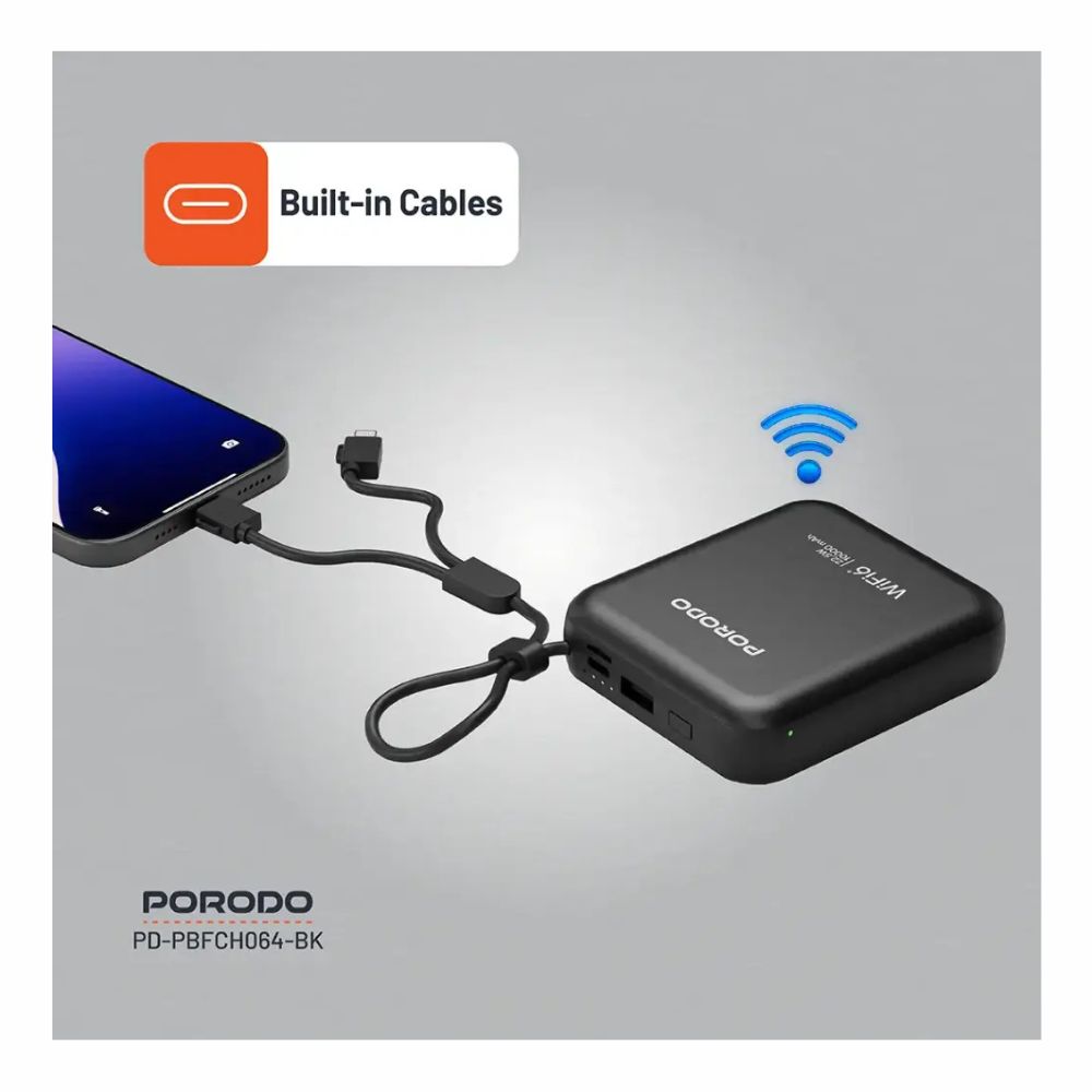 Porodo 4G LTE & WIFI 6 Pocket Router White — image 2