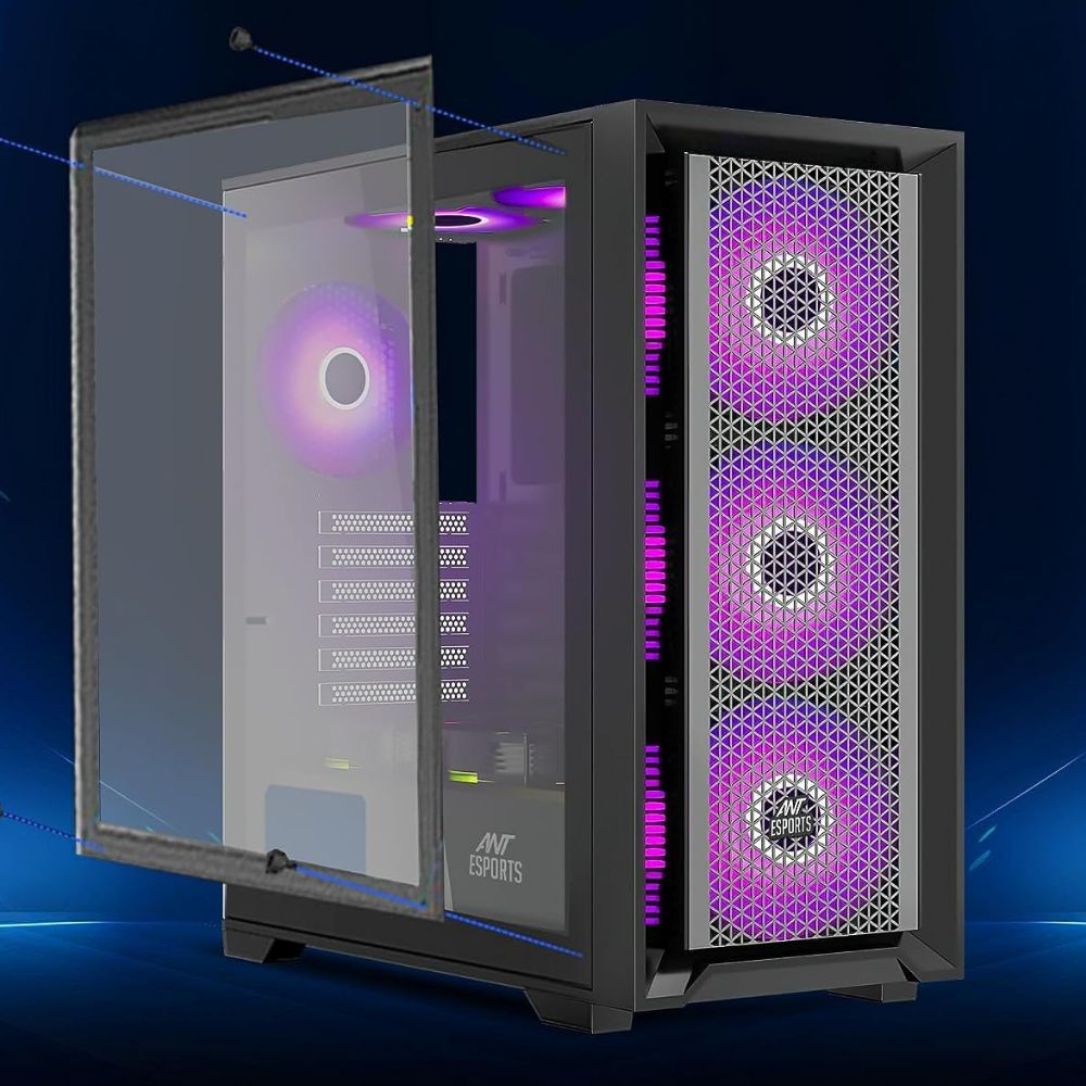 Dark Flash DLS480 White ATX Glass Cassing with 4 RGB Fans — image 3