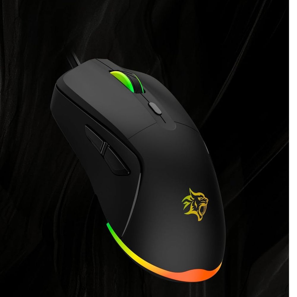 Porodo Gaming Mouse 7200 DPI RGB Lights 1.5M Braided Cable — image 2