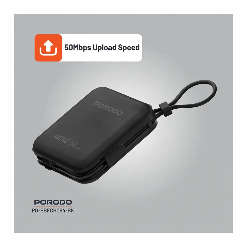 Porodo 4G LTE & WIFI 6 Pocket Router White — image 3