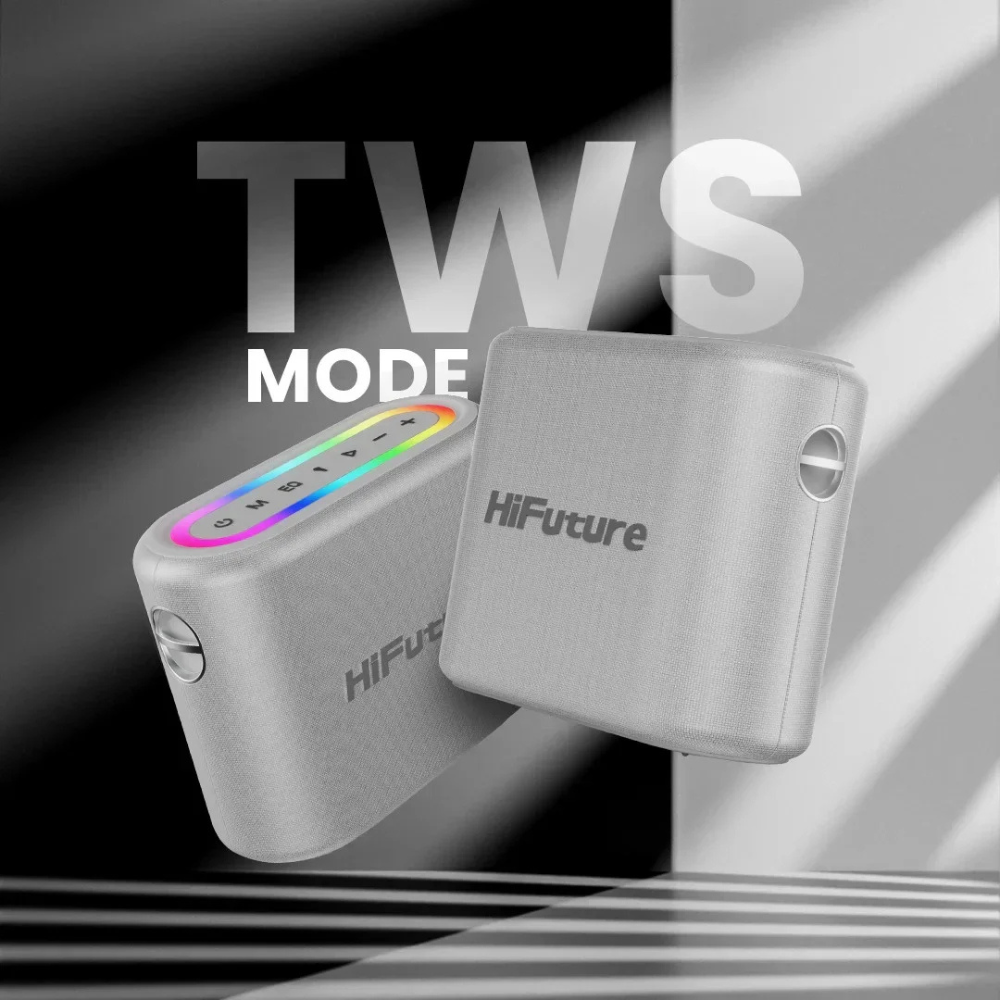 HiFuture Vocalist 200 Bluetooth 100W RGB Illuminated Portable Karaoke System Speaker Microphone Wireless Silver — image 3