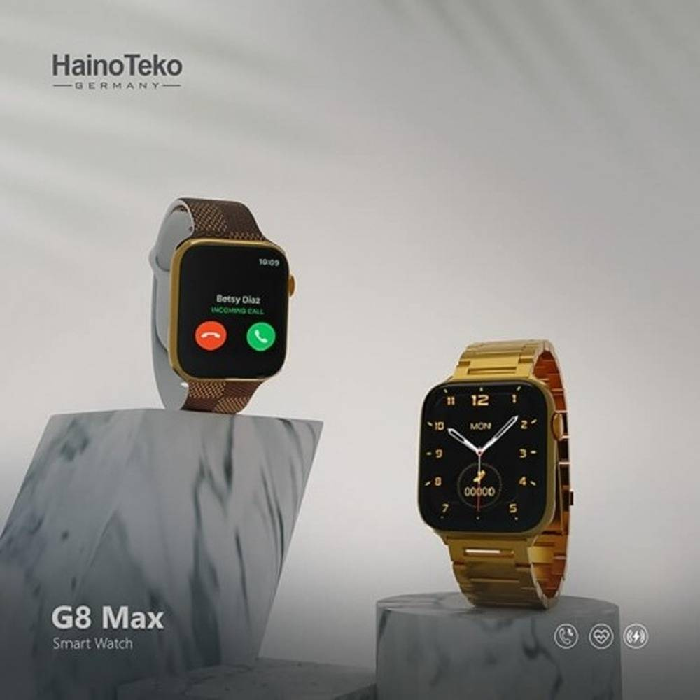 Haino Teko G8 Max Smart Watch, 45mm Bluetooth Call Wireless Charging Waterproof Gold — image 3