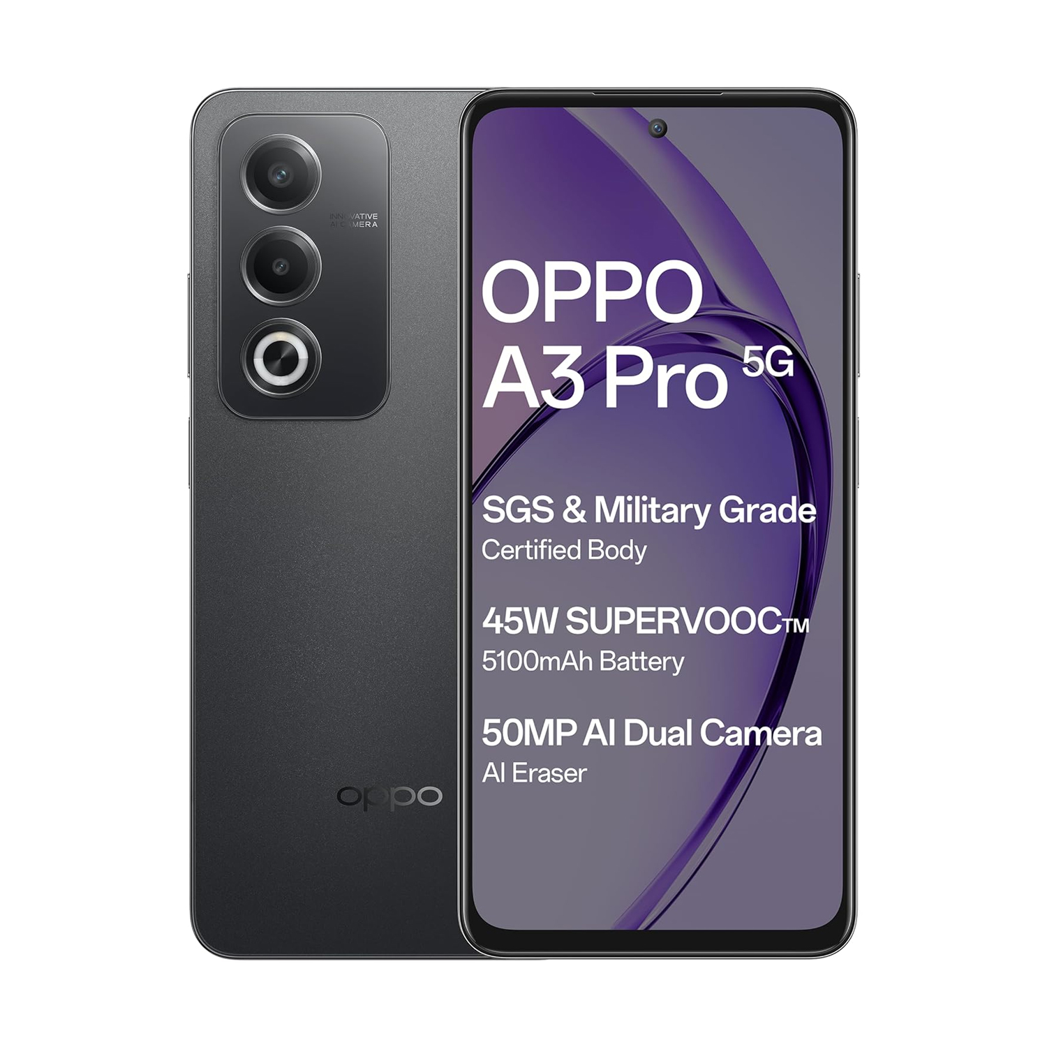 Oppo A3 Pro 5G Smartphone, 8 GB RAM, 256 GB Storage, Starry Black, CPH2639 — image 6