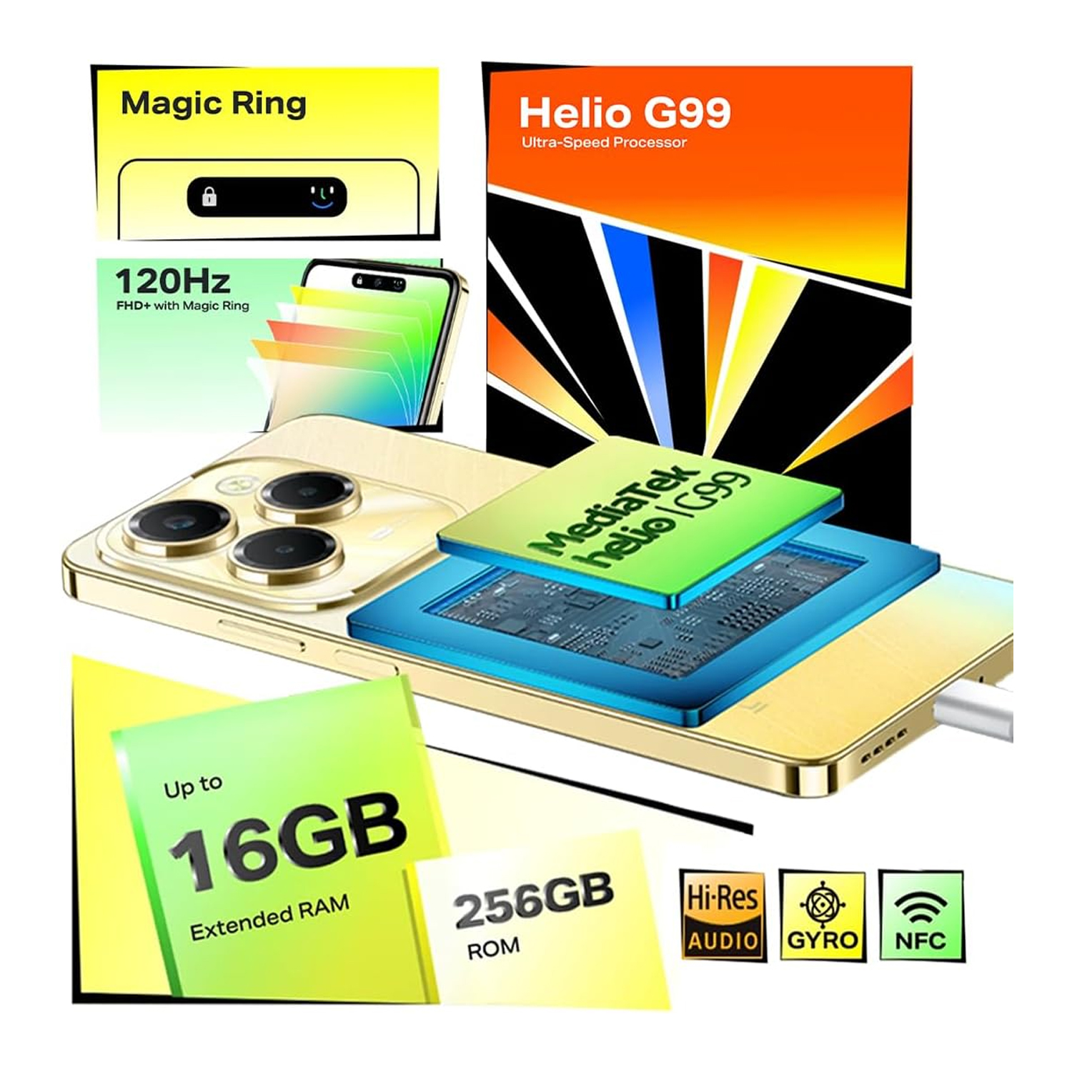 Infinix Hot 40 Pro 256GB Starlit Black 4G Smartphone — image 3
