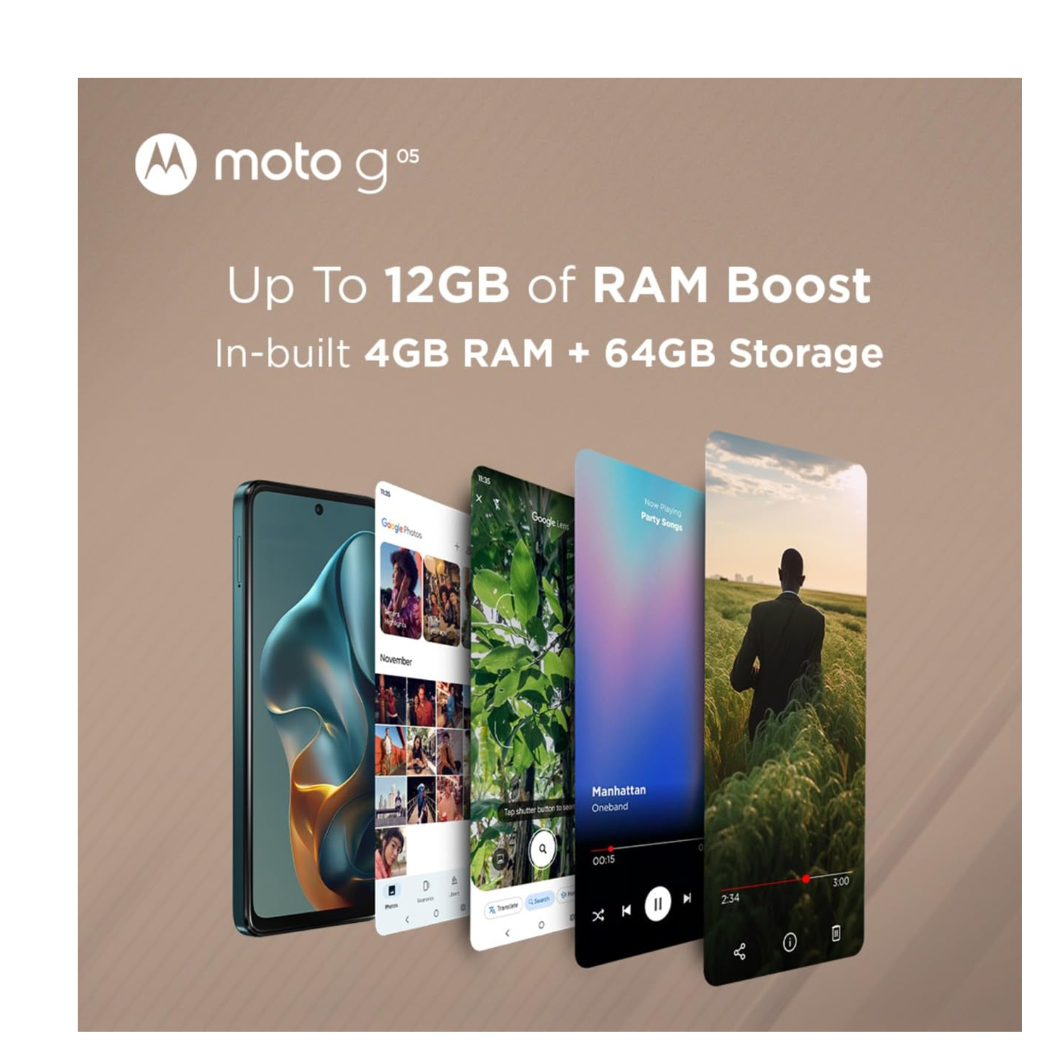 Motorola G05 4G Smartphone, 4 GB RAM, 128 GB Storage, Forest Green — image 2