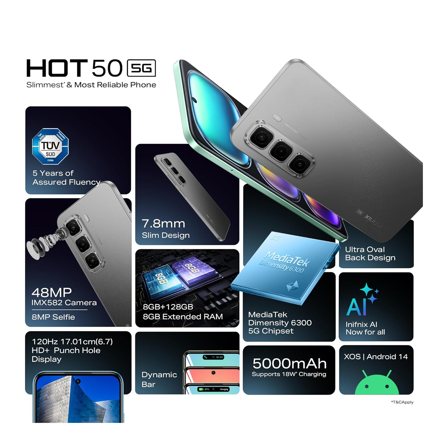 Infinix Hot 50 256GB Sleek Black 5G Smartphone — image 3