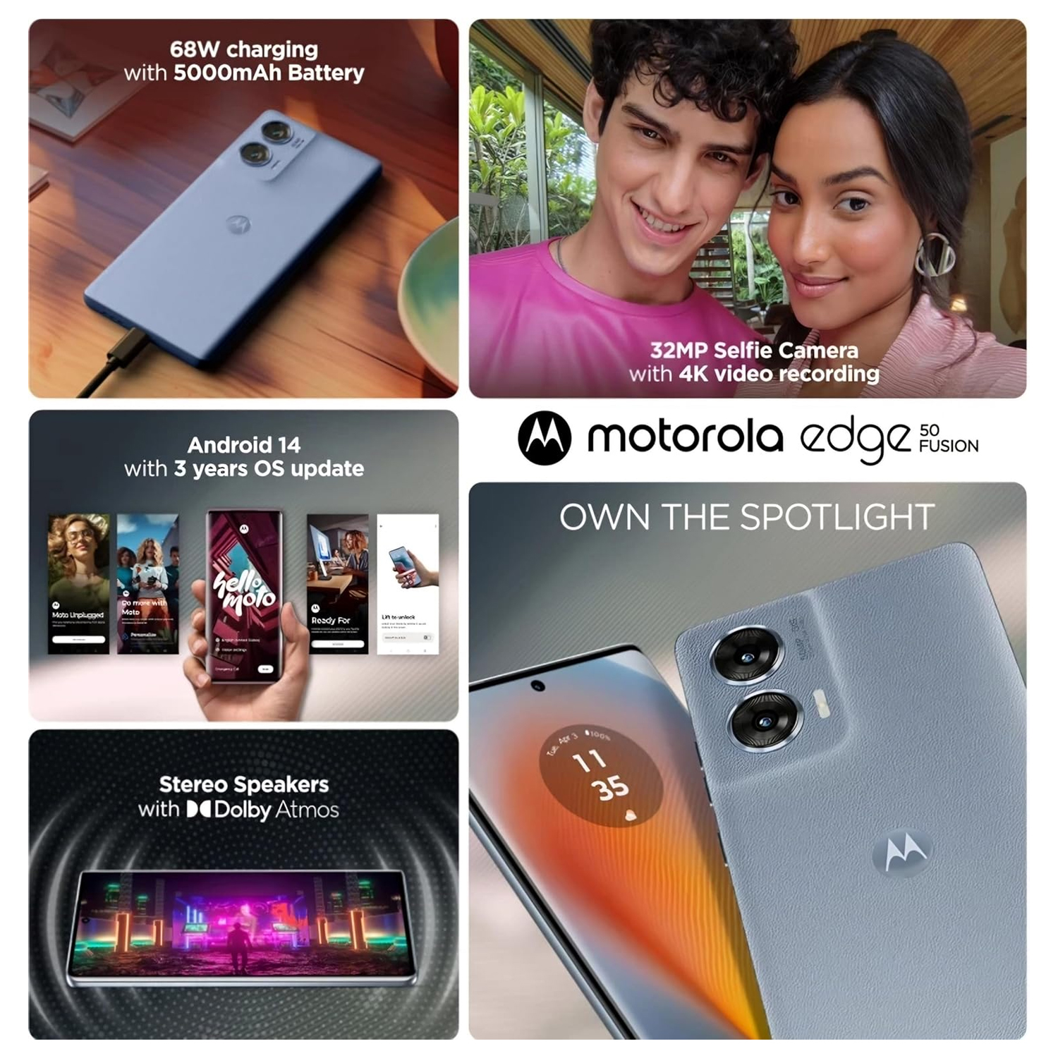 Motorola Edge 50 Fusion 512GB 12GB Marshmallow Blue 5G Smartphone — image 4