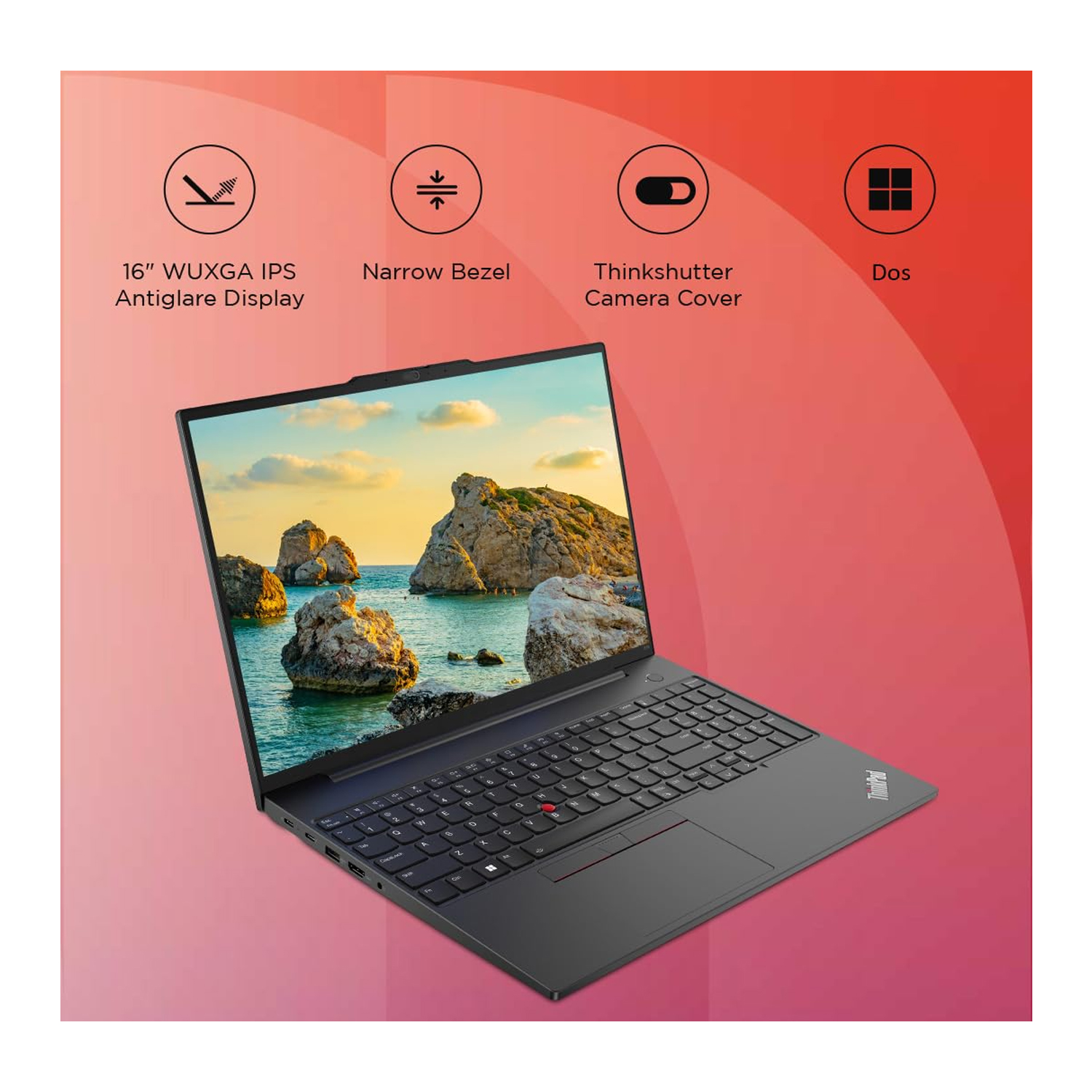 Lenovo ThinkPad E16 Gen 2 (2023) Laptop – 1st Series / Intel Core Ulta 5-125H / 16inch WUXGA / 512GB SSD / 8GB RAM / Shared Intel Arc Graphics / FreeDOS / English Keyboard / Black / International Version – [21MAS0BR00] — image 6