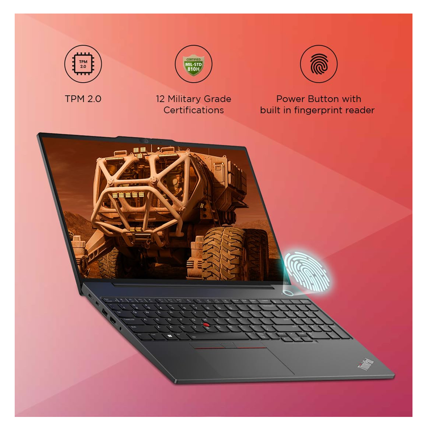 Lenovo ThinkPad E16 Gen 2 (2023) Laptop – 1st Series / Intel Core Ulta 5-125H / 16inch WUXGA / 512GB SSD / 8GB RAM / Shared Intel Arc Graphics / FreeDOS / English Keyboard / Black / International Version – [21MAS0BR00] — image 4