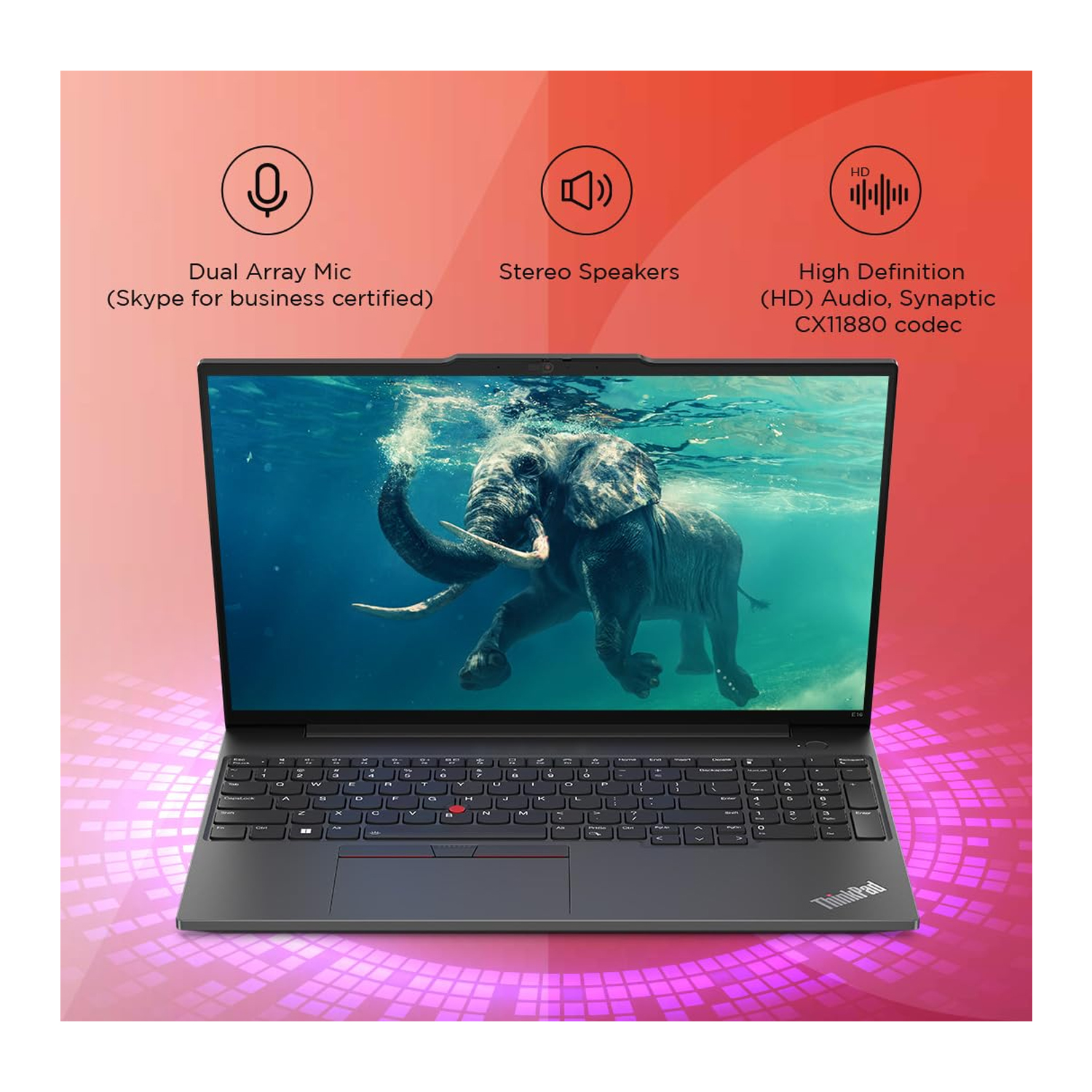 Lenovo ThinkPad E16 Gen 2 (2023) Laptop – 1st Series / Intel Core Ulta 5-125H / 16inch WUXGA / 512GB SSD / 8GB RAM / Shared Intel Arc Graphics / FreeDOS / English Keyboard / Black / International Version – [21MAS0BR00] — image 3