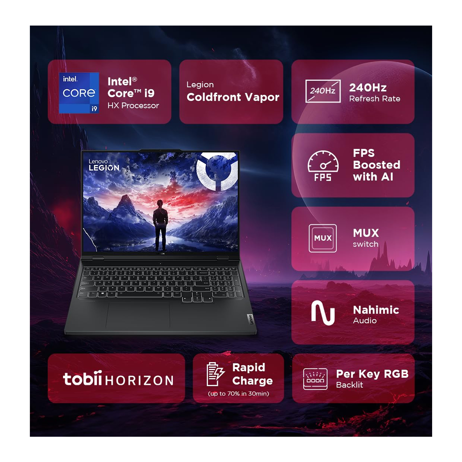 Lenovo legion Pro 7 16IRX9-Ci9-14900HX 32GB 1TB-SSD 16GB-NVIDIA- RTX-4090 16" WQXGA IPS 500nits DOS Onyx Grey LAPTOP — image 4