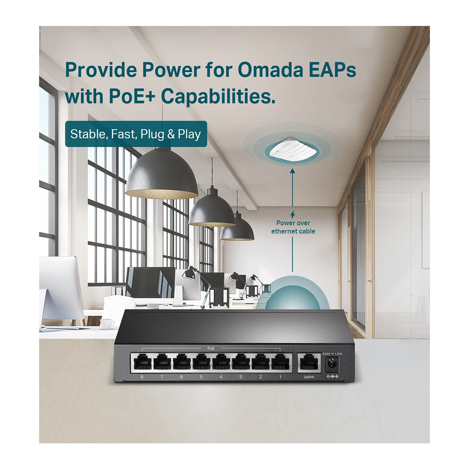 TP Link TL-SF1009P 65W 10/100 8 Ports PoE Switch — image 5