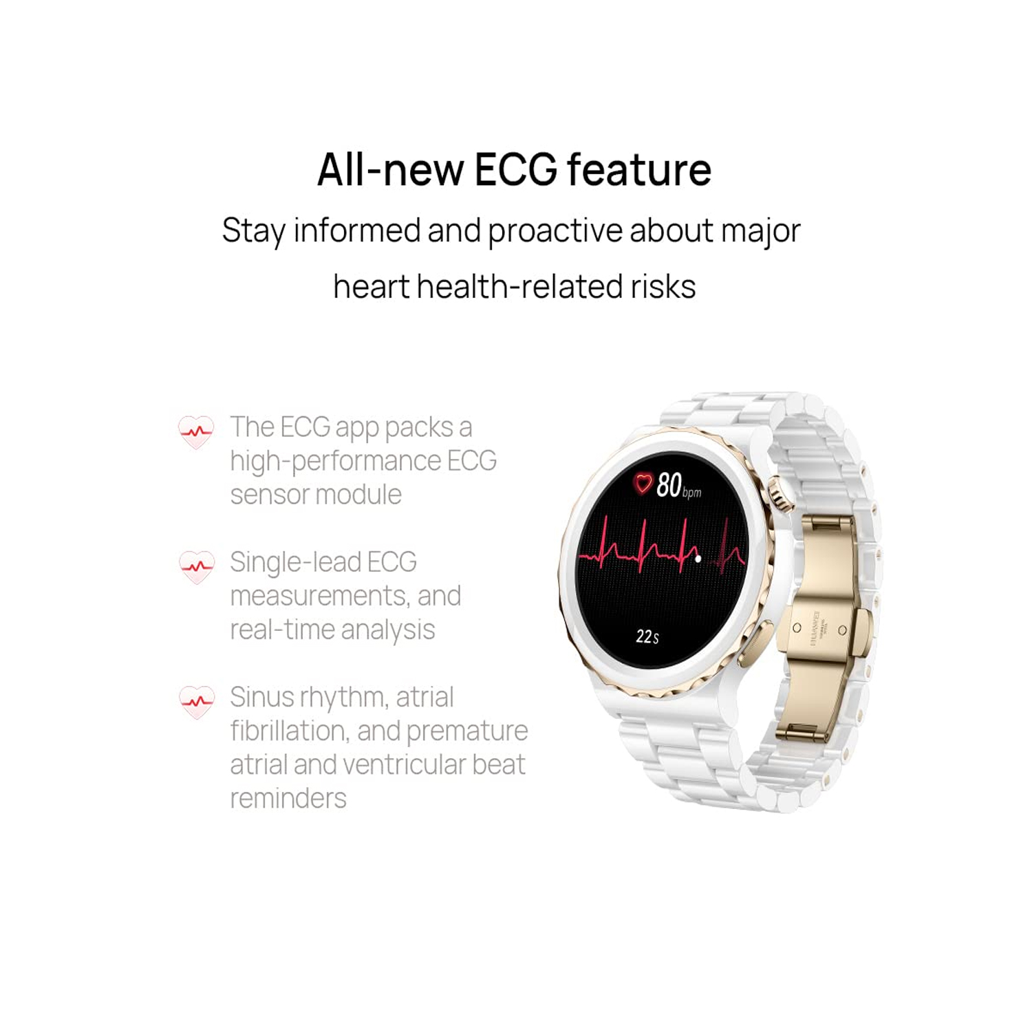 Huawei Watch GT3 Pro 43 MM, Gold Bezel, White Ceramic — image 2